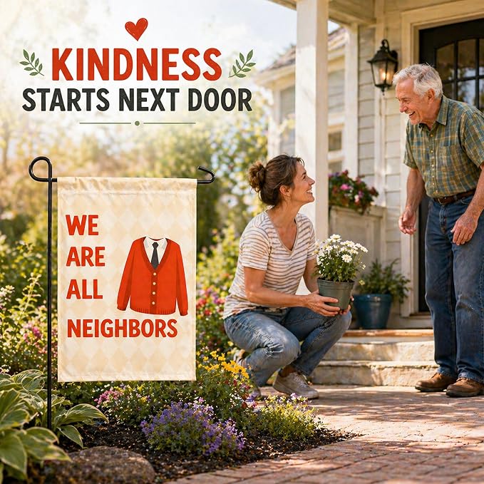 Fall Decor - We Are All Neighbors Garden Flag for for Outdoor Outside | Fall Decorations for Thanksgiving Party Favors Supplies - Inclusivity Diversity Love Thy Neighbor Banner for Garden Porch Patio Lawn Yard