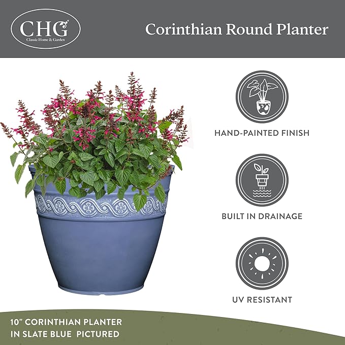 Classic Home and Garden by Growscape Corinthian Planter Pot (8" Desert Tan)