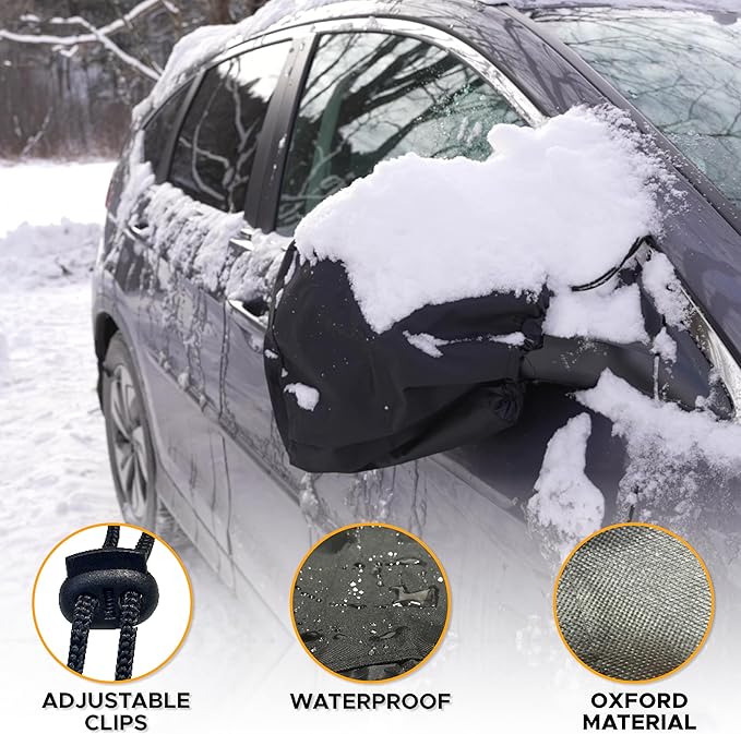 EcoNour Windshield Cover for Ice and Snow | Windshield Snow Cover with Side Mirror Cover & Wiper Protection | Oxford Fabric Winter Cover for Pickup Trucks, SUV & Mini Van | X-Large (74"x43")