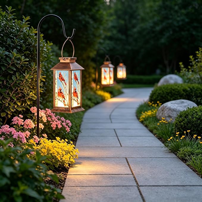 Solar Lanterns for Garden Decor, Waterproof Design Solar LED Hanging Lights for Yard, Patio, Lawn, and Porch, Gifts for Mom, Grandma(Tree Trunk)