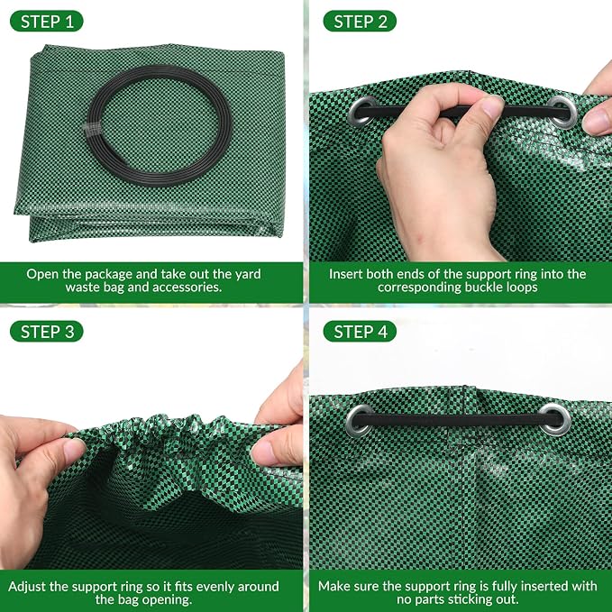 Reusable Yard Waste Bags 72 Gallon,6-Pack,Heavy Duty Leaf Bags Stand Up Lawn Trash Bags for Leaves,Grass Clippings,Yard Debris