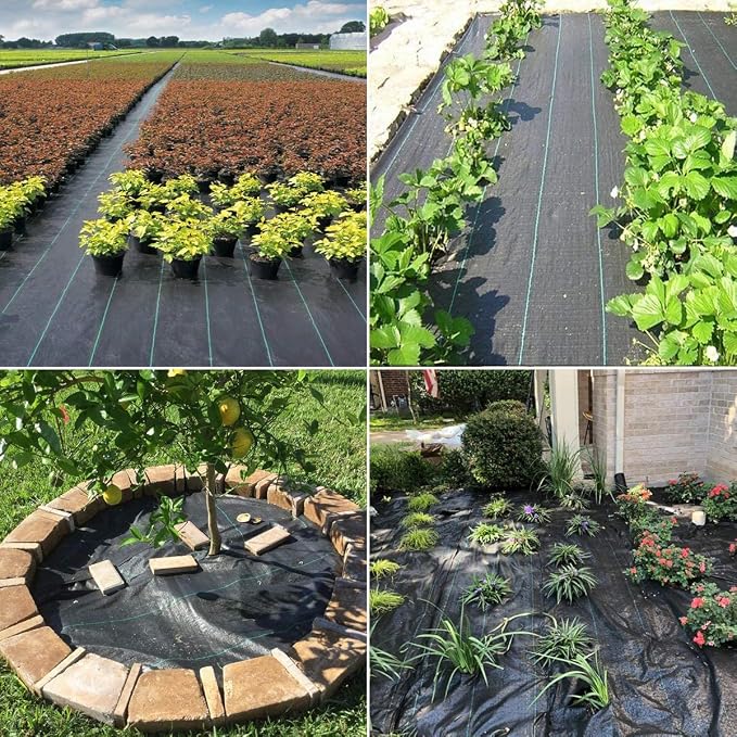 Weed Barrier Landscape Fabric Heavy Duty 6FT X 100FT Premium 3.2oz Ground Cover Landscape Fabric Gardening Mat,Woven Geotextile Fabric for Underlayment,Commercial Driveway Fabric