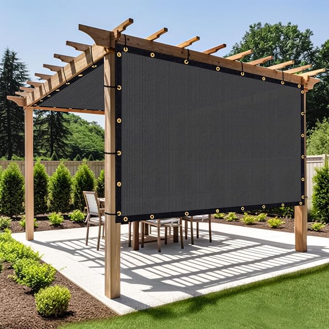 Shade&Beyond Customized Size 13' X 19' Shade Cloth with Grommets, 90% UV Protection UV Protection Mesh Tarp Sun Screens for Patio GN01, Dark Gray