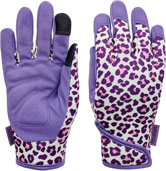 Gardening Gloves,Women Yard Work Garden Glove,Gifts | Thorn Proof,Puncture Resistant,Touchscreen,Gift,Leather,Spandex