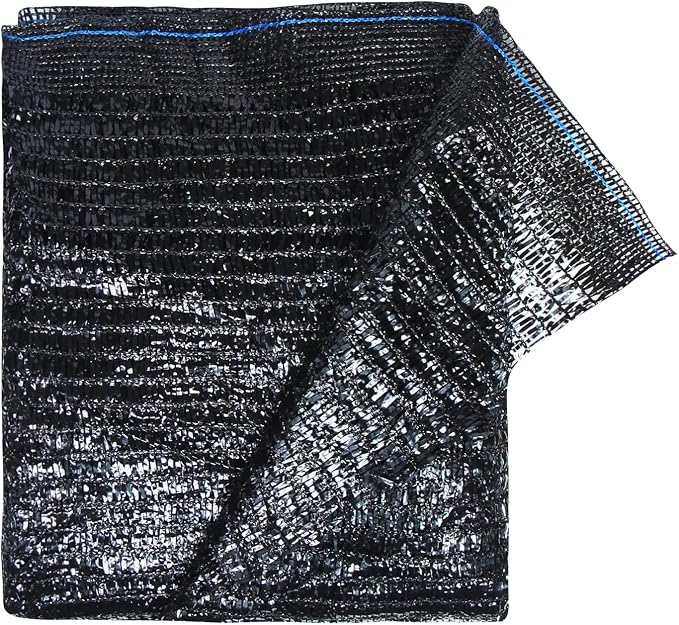 50% Shade Cloth, 10x20FT Black Sun Shade Cover for Plants, Garden, Greenhouse, Patio, Chicken Coop
