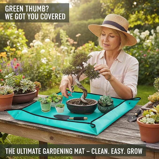 Plant Repotting Mat for Plants, Gardening Hand Tools for Gardeners, PE, 39.4x39.4in (100x100cm)