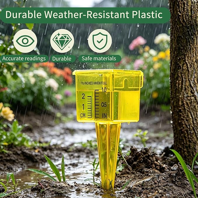 Semetall 4Pcs 1.5" Rain Gauges,Sprinkler Gauge for Outdoor Water Measuring
