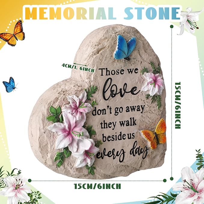 Jetec 6 Inch Memorial Garden Stone Sympathy Gift for Loss of Loved One Stepping Stones for Garden Decor Those We Love Don't Go Away Memorial Bereavement Condolence Gifts for Outdoors