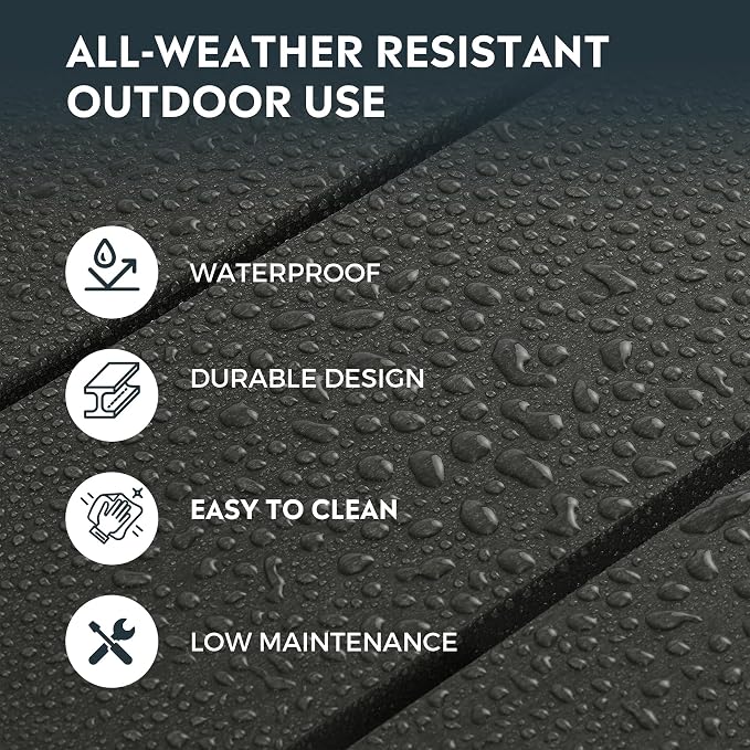 Costaelm Adirondack Conversation Table, HDPE Outdoor Drink Weather Resistant, Outdoor Patio Porch Accent Balcony Table for Pool, Seaside, Backyard, Black