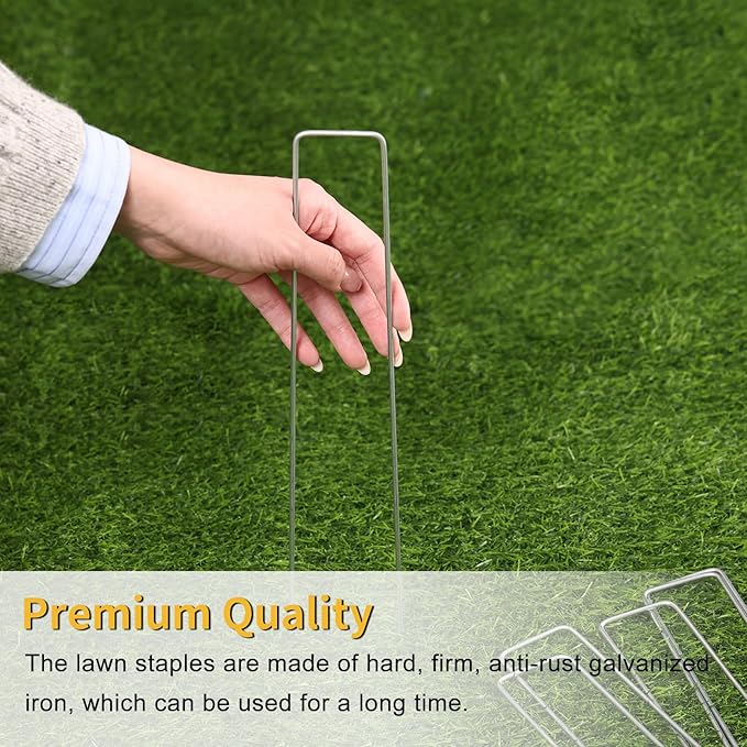 60 Pack 12 Inch Landscape Staples, Tent Stakes Heavy Duty Galvanized 11 Gauge Garden Pins Ground Staples for Lawn Yard Fence Landscaping Fabric Outdoor Decorations