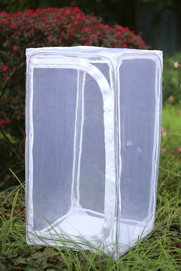 30" Heavy Duty Monarch Butterfly Habitat, Outdoor Collapsible Insect Mesh Cage Terrarium Pop-up with Zipper Protection