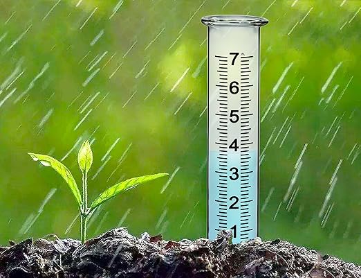 BIUWING 7" Capacity Glass rain Gauge Replacement Tube for Outdoors Yard Garden with Lip, Best Rated, Easy to Read (2 pcs)
