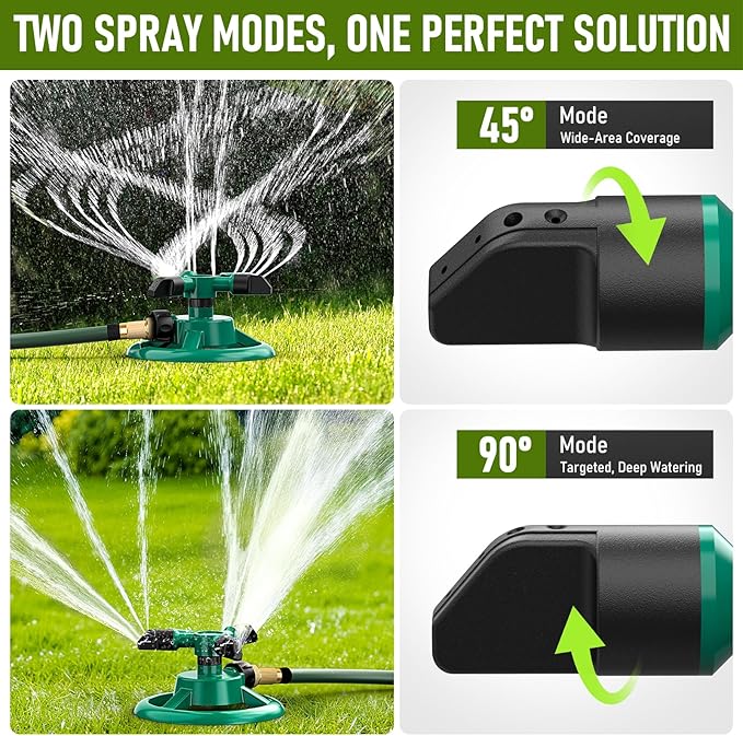 Sprinklers for Yard, Lawn & Garden Sprinkler Automatic 360 Rotating for Large Area Coverage, Grass Water Sprinkler for Water Fun-2PCS