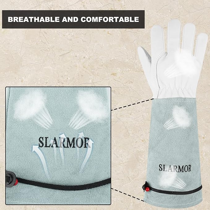 Long-Gardening-Gloves Women/Men-Thorn proof Rose Pruning Heavy Duty Gauntlet-XS