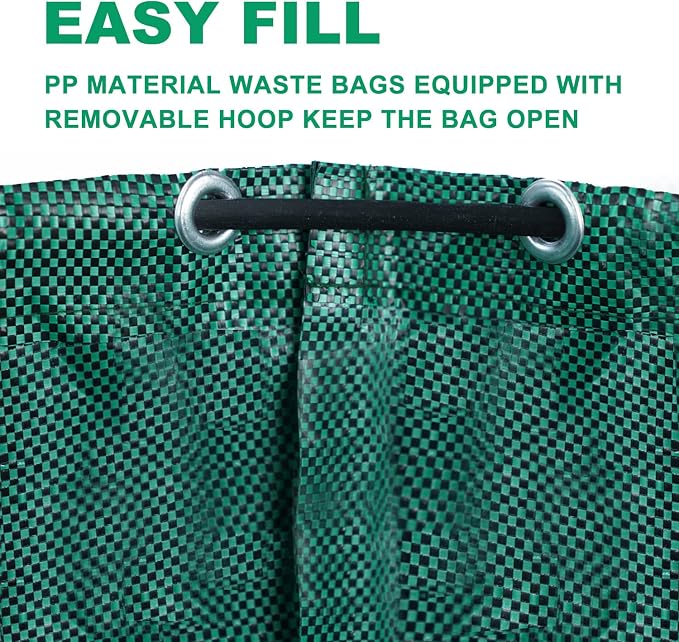 Hugeleaf 3 Packs 72 Gallon Reusable Yard Waste Bags, Collapsible Leaf Bags with Reinforced Handles, Extra Large Heavy Duty Garden Waste Bags for Leaves Garden Clean Up