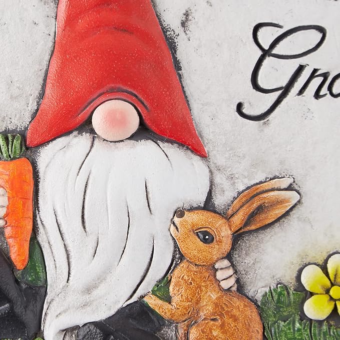 DII Cement Stepping Stone Collection Decorative Colorful, 9.75" Diameter, No Place Like Gnome
