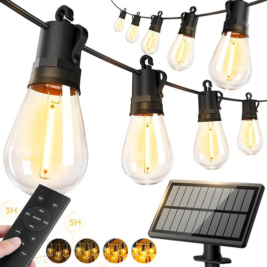 148ft-Solar-Powered-Lights-Outdoor-Waterproof-String Lights-Outside-Patio-Yard-Garden-Fence-Backyard-Deck-Porch-Balcony-Patios-Camping-Battery-Operated-LED-Fairy-Strip-Lighting-Hanging-Edison-Bulbs