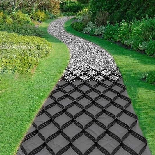 2" Thick Gravel Ground Grid 4ft x 40ft - Geo Grid Driveway Stabilization Grids, Gravel Retainer Grid 1885 LBS Per Sq ft, Geocell Geogrid for Walkway Driving RV Parking Slopes and Garden