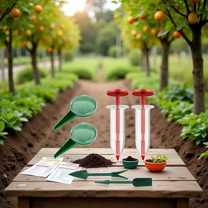 6Pcs Mini Sowing Seed Dispenser, Seed Planter Tool, Handheld Seed Planter, Mini Hand Seed Spreader, Garden Seed Planter, Small Seed Spreader with Seedlings Dibber Widger for Spreading,Seed Sower Tool