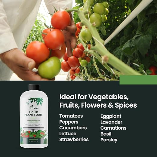 32oz Aeroponics & Hydroponics Liquid Plant Food - Up to 96 Feedings - Rich in Hydroponic Nutrients, Ideal Hydroponic Plant Food & Liquid Fertilizer for Indoor and Outdoor Hydroponics Growing Systems