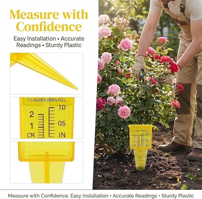 Gadpiparty 4pcs Large Rain Gauge Outdoor, Rain Gauges Outdoors, Accurate Rainfall Measuring Device for Garden Lawn Yard Sprinkler