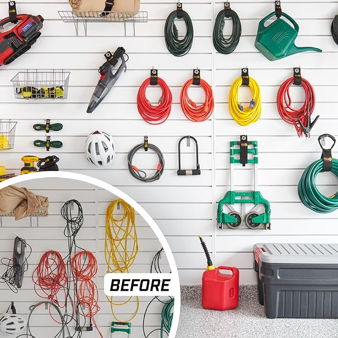 Heavy-Duty Wrap-It Storage Straps - Assorted 6-Pack - Garage Storage Extension Cord Organizer Cable Straps and Yard Cord Storage for Hose Organizer, Tools and RV Accessories