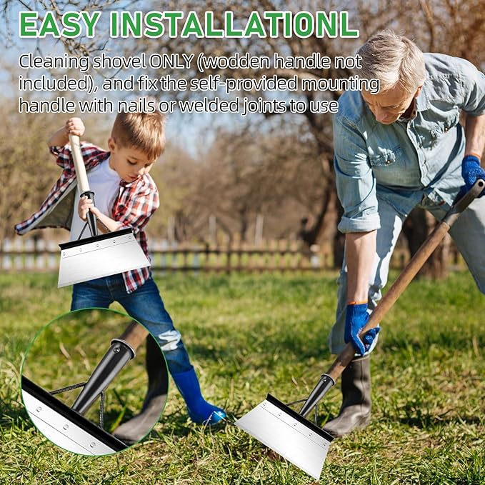 Multifunctional Outdoor Garden Shovel, Stainless Steel Garden Cleaning Shovel, Garden Scraper for Weeds and Moss,Farm Weeding Remover Tool, Snow Removal Shovel, Not Included Handle, 20cm