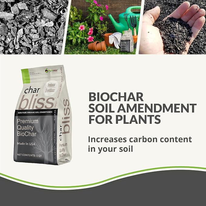 Coco Bliss (10lbs) + Char Bliss (8 Qts) - Coco Coir Brick & Organic Biochar for Plants - Organic Coco Coir for Plants - Biochar Soil Amendment - Charcoal for Plants - Garden Soil & Potting Soil Mix