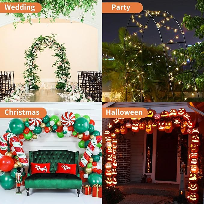 Mr.Ton 7.8ft White Wedding Arches, Bridal Party Decoration, Indoor Wedding Arch, Garden Arch Trellis for Climbing Plant Outdoor, 7.8Ft Wide x 6.4 Ft High