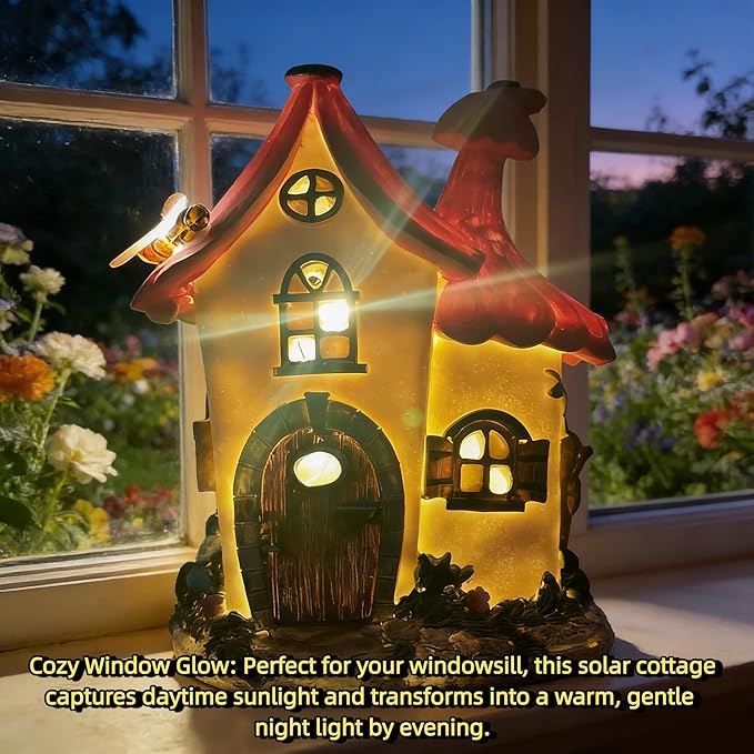 Fairy Garden Houses, Fairy Houses,Fairy Houses for Outside,Fairy Garden Houses Outdoor,Solar Fairy Garden,gnome House,Fairy Garden,Fairy Garden Accessories, for Women Gift/Teenage Gift