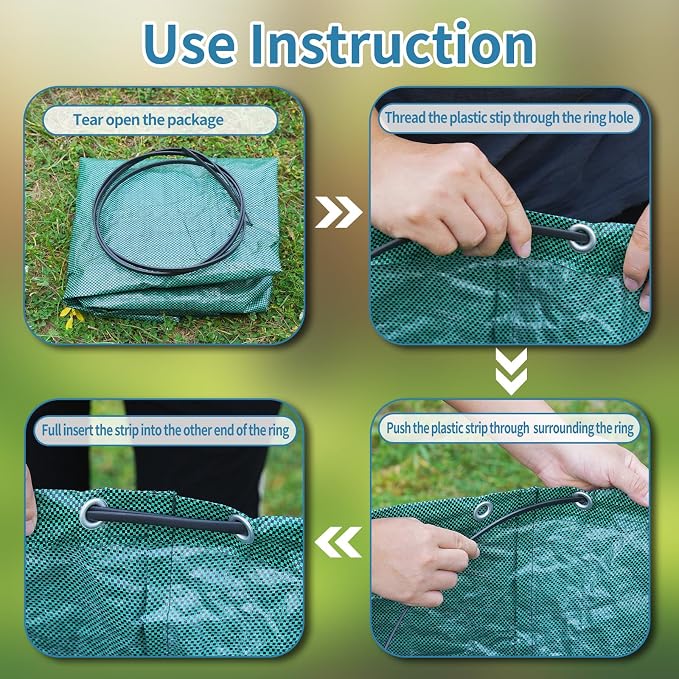 Reusable Leaf Bags, Tear-resistant & Reusable Lawn Bags, Yard Waste Bags, 72 Gal, 3 Pack