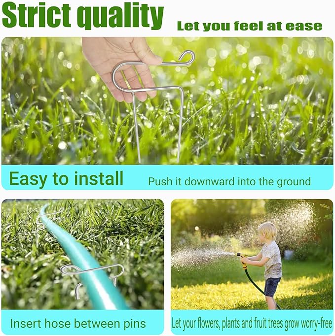 6pcs Stainless Steel Garden Hose Guides, Heavy Duty Hose Guide Stakes, Sturdy Stainless Steel Metal Garden Stakes Exterior Patio Lawn Hose Guards,for Garden Yard Plant Protection