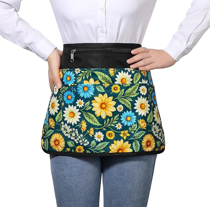 Bafelia Garden Apron for Women with 6 Pocket,Half Florist Apron