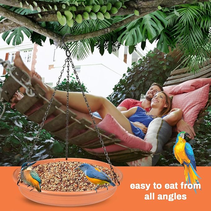 Hanging Bird Bath Hanging Bird-Feeder - CARGEN Garden BirdBath Tray Wildlife Feeder Plate Water Bowl or Water Bowl for Outdoors Garden Patio Decoration