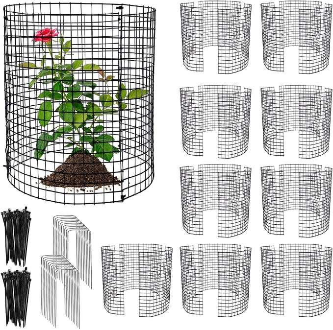 30 PCS Round Plant Protector from Animals, 12 Pack 12'' x 12'' Metal Plant Cages，30Pcs Metal Mesh to Keep Animals Out, Garden Protection Bunny Barricades, Wire Plant Protectors for Rabbit Chicken Duck