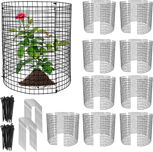 30 PCS Round Plant Protector from Animals, 12 Pack 12'' x 12'' Metal Plant Cages，30Pcs Metal Mesh to Keep Animals Out, Garden Protection Bunny Barricades, Wire Plant Protectors for Rabbit Chicken Duck