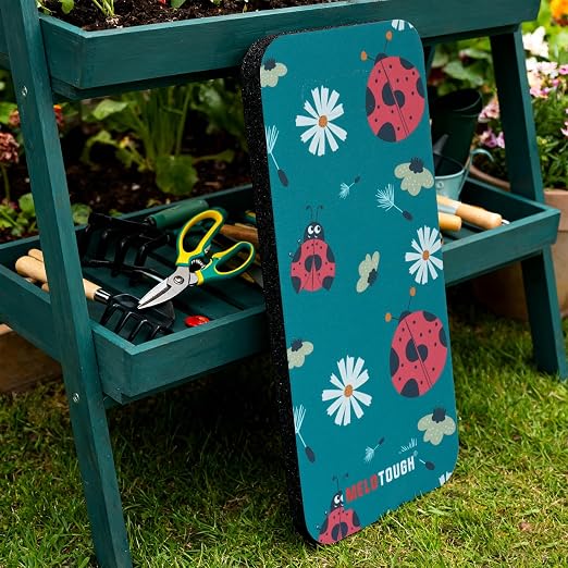 MELOTOUGH Garden Kneeling Pad, 1" Thick Soft NBR Foam Kneeling Pads for Gardening, Cleaning, Work - Lightweight & Comfortable, 15.75"x7.2" (Ladybug)
