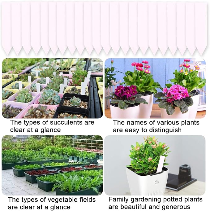 Waterproof Plant Labels 8 Inch 50 Pcs, Large Plastic Garden Tags for Outdoor Vegetable Seedlings, Reusable Plant Markers Stakes with Pencil for Pots Nursery