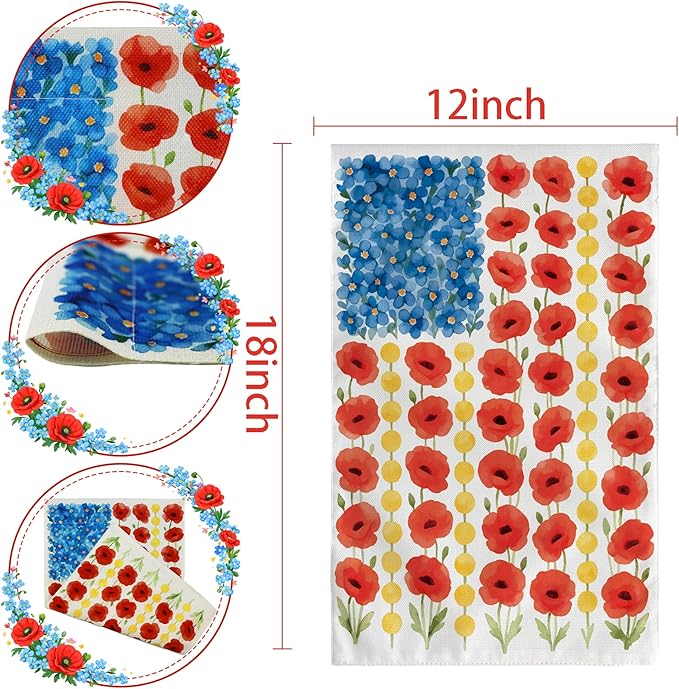 250th Anniversary Decorations - Spring Garden Flag for Easter Summer | 12x18 Inch Double Sided Patriotic American Flag for Outdoor Outside Yard USA Celebration 4th of July Decor - 250 Anniversary USA Merchandise
