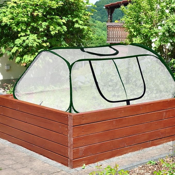 2 Pack Garden Rows Accelerator Plants Cover-Garden Greenhouse with Roll-up Zipper Door,Thicker PE Cover for Indoor Outdoor Vegetable Fruits Rows - 45" L x 22" W x 16" H