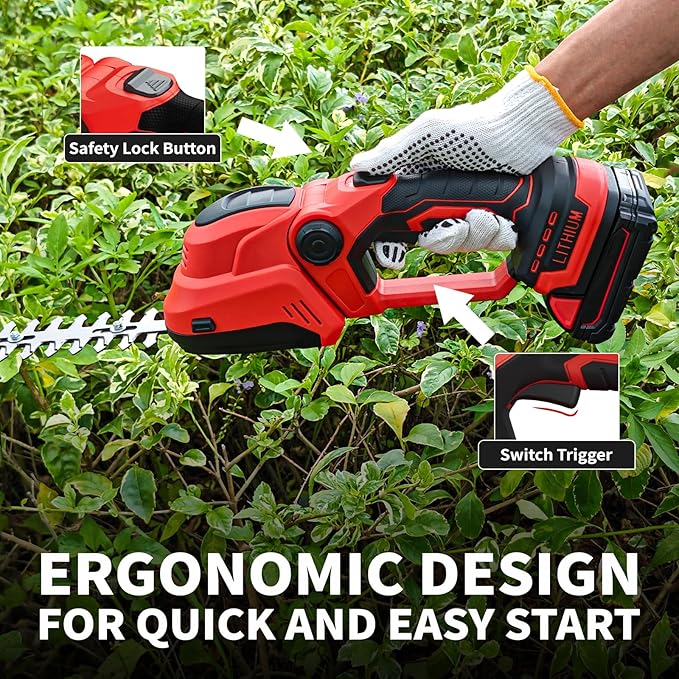 Hedge Trimmer for Milwaukee M18 18V Battery, Cordless 2 in 1 Grass Shear & Hedge Trimmer with Brushless Motor, Fitted Dual-Action Blades,Gardening Tool for Lawns, Hedges (Battery Not Included)