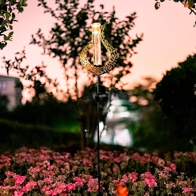 39'' Rain Gauge Outdoor - Solar Flame Design Rain Gauges for Yard, Lawn, Pathway, Patio