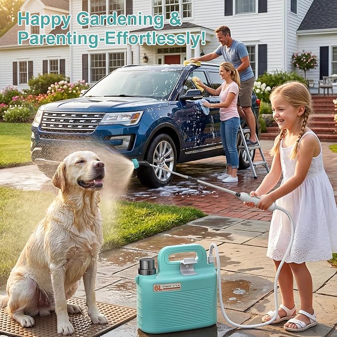 Battery Powered Garden Sprayer 1.8 Gallon, Lightweight Electric Weed Sprayer with Telescopic Wand & Adjustable Nozzles, Portable Yard Sprayer for Plant Watering, Lawn Care, Fertilizing,Gardening