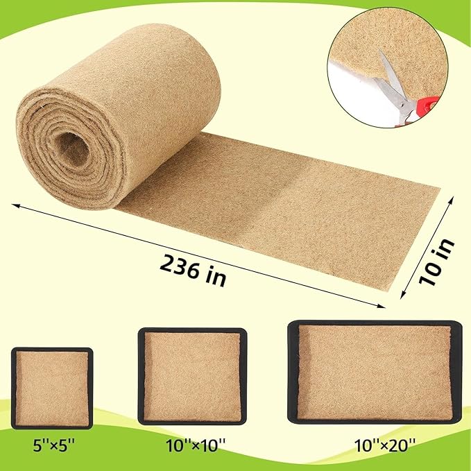 1Roll 10" X 236" Hydroponic Grow Pads, Jute Seed Sprouting Mat, Microgreens Growing Kit, Indoor Organic Production for Wheatgrass Sprouts Starter Tray (10" X 236")