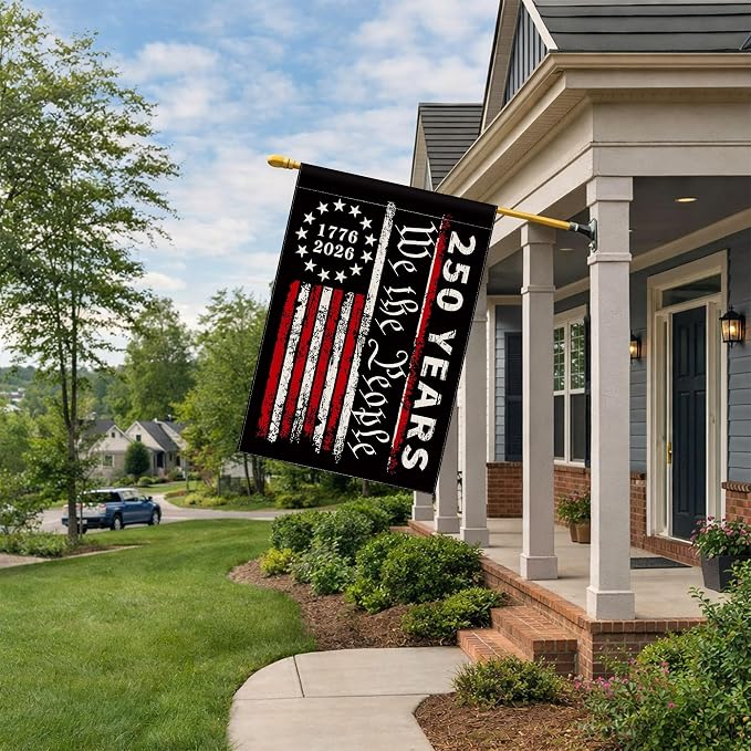 250th Anniversary Garden Flag, 250 Anniversary USA Flag American We the People 250 Years Patriotic Banner 1776-2026 Commemorative 4th of July Yard Sign Double-Sided Waterproof Garden Flag (28x40 Inch)