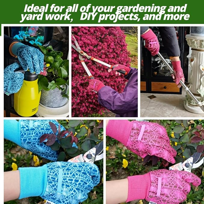 Gardening Gloves,Women Yard Work Garden Glove,Gifts | Thorn Proof,Puncture Resistant,Touchscreen,Gift,Leather,Spandex