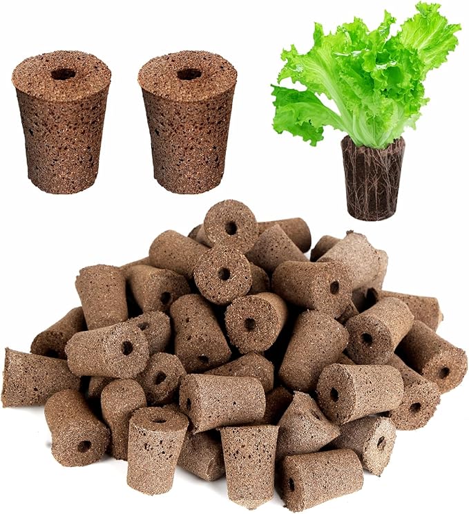 70 Count Grow Sponge Hydroponic Refill, Hydroponic Sponge Seed Starter Plug, Pre-Drilled Hydroponic Pod for Seeds, Cuttings, Herbs, Lettuce, Indoor Garden Growing System