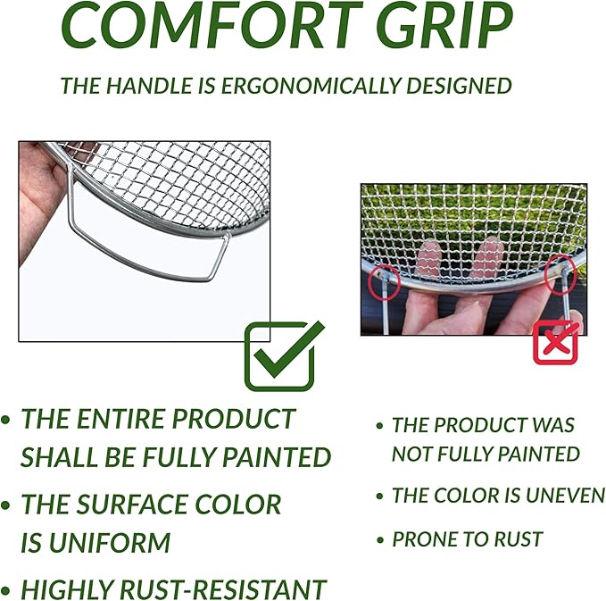 Soil Sifter for Gardening, Rock Sifter for 5gallon Bucket, Dirt Sifter Compost Sifter, Sifter for Gravel Sawdust Vermicompost, 6mm Soil Sifter with Handle