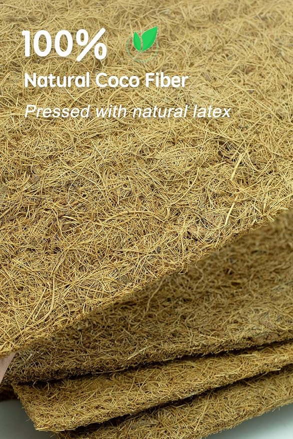 Coconut Fiber Mat, Yarrdfir 12 x 160 inch Natural Coconut Liners for planters Flower Basket, Natural Coconut Fiber mat, Garden Decoration, Animal pet pad, Reptile Carpet, Snow Mat (12 x 160)