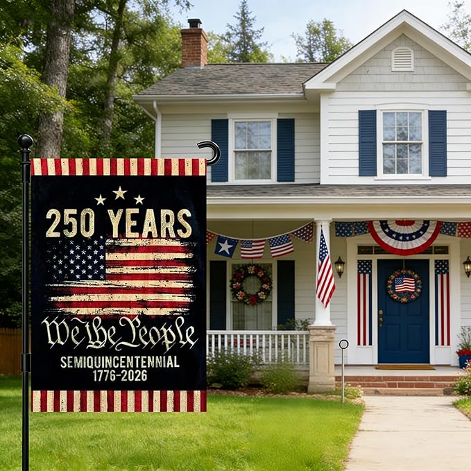 250 Anniversary Usa Garden Flags for Outside,250 Anniversary USA Flag with Stars Stripes 1776-2026,250th Anniversary America Semiquincentennial Commemorative Patriotic 4th of July Decorations Yard Sign Double-Sided Garden Flag Waterproof 250 Year Ameri...